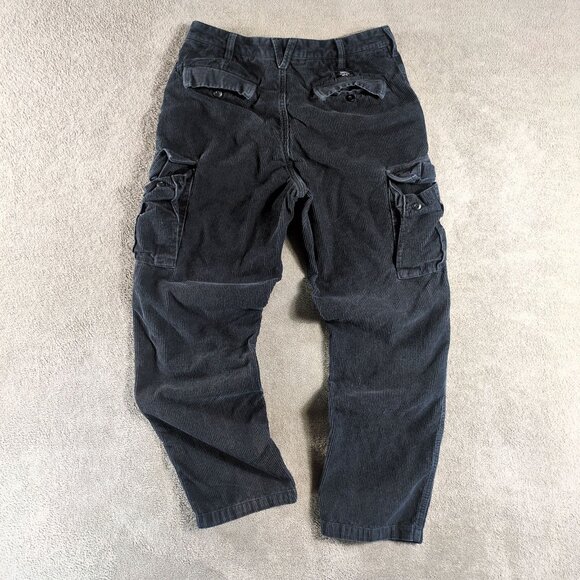 Vans Men’s 31 Loose Tapered Fit Cargo Pants Black Corduroy Skater Grunge Y2K - Picture 2 of 10